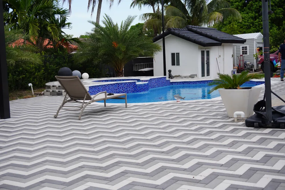 Pool, spa and paver patio