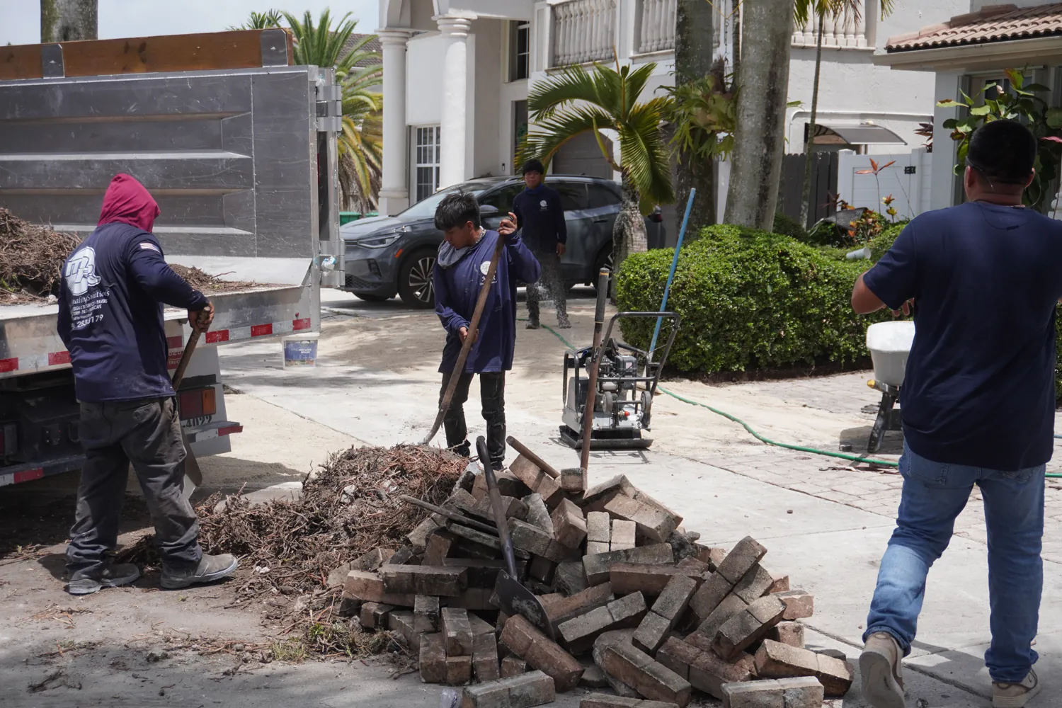 M&R Outdoor Living crew prepping a project